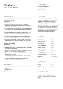 Client Account Manager CV Template #2