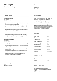 Client Account Manager Resume Template #1