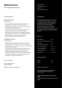 Client Engagement Manager Resume Template #17