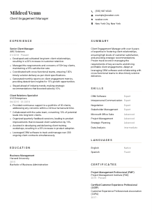 Client Engagement Manager Resume Template #7