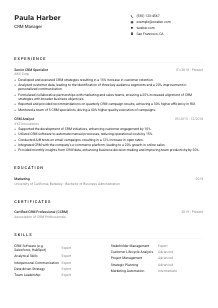 CRM Manager CV Example