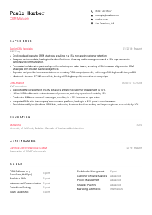 CRM Manager CV Template #4