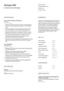 Customer Account Manager Resume Template #1