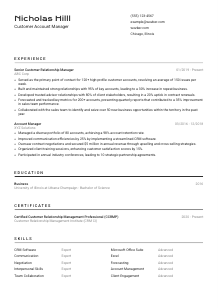 Customer Account Manager Resume Template #2