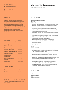 Customer Care Manager CV Template #19