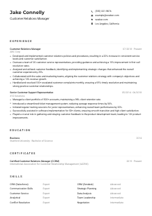 Customer Relations Manager CV Example