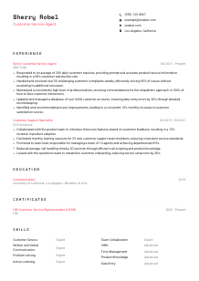 Customer Service Agent Resume Template #1