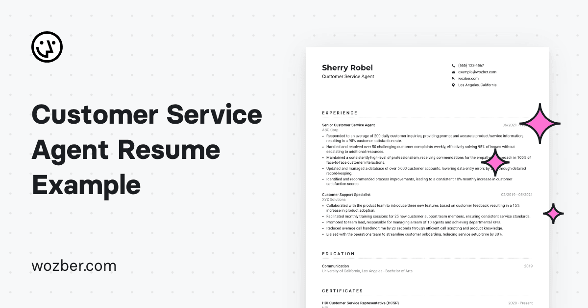 Customer Service Agent CV Example customer-service-agent-cv-example