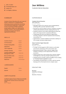 Customer Service Executive Resume Template #3