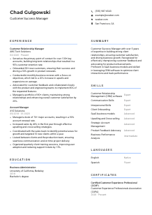 Customer Success Manager Resume Template #2