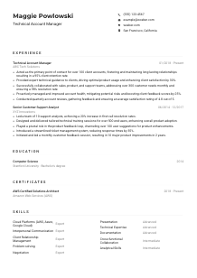 Technical Account Manager CV Example