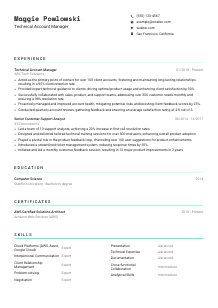 Technical Account Manager Resume Template #18