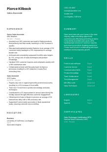 Sales Associate CV Template #2