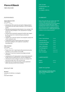 Sales Associate Resume Template #2