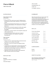 Sales Associate Resume Template #1