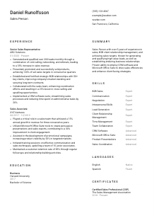 Sales Person Resume Template #1