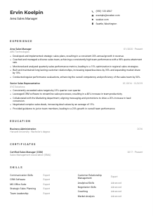 Area Sales Manager Resume Example