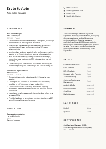 Area Sales Manager CV Template #2