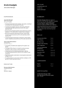 Area Sales Manager CV Template #3