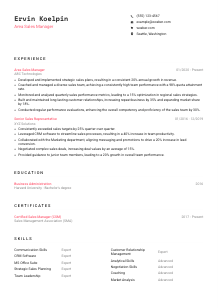 Area Sales Manager CV Template #1