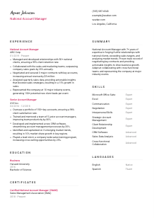 National Account Manager Resume Template #2
