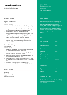National Sales Manager Resume Template #16