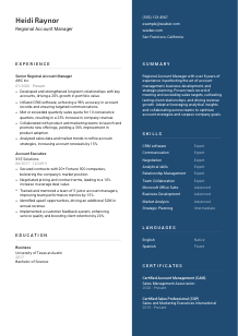 Regional Account Manager Resume Template #15