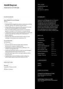 Regional Account Manager CV Template #17