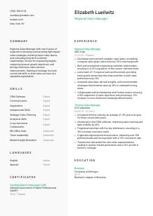Regional Sales Manager CV Template #2