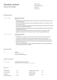 Regional Sales Manager CV Template #1