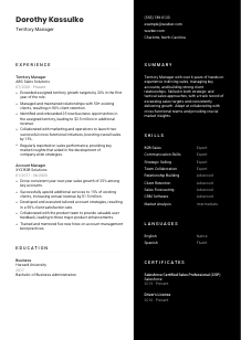 Territory Manager Resume Template #3