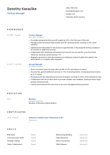 Territory Manager Resume Template #1