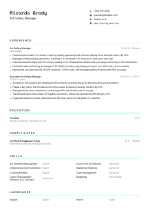 Art Gallery Manager CV Template #3