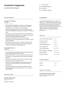 Assistant Store Manager CV Template #10