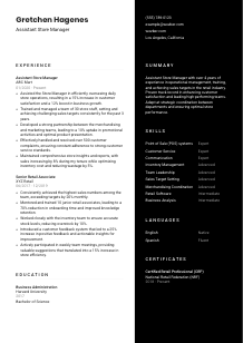 Assistant Store Manager CV Template #17