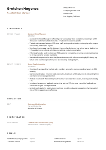 Assistant Store Manager CV Template #6