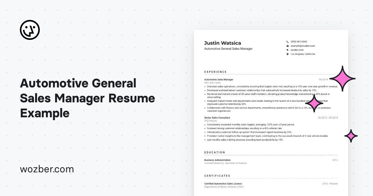 Automotive General Sales Manager - Og