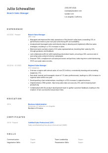 Branch Sales Manager CV Template #1