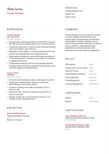 Cashier Manager Resume Template #11