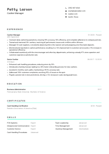 Cashier Manager Resume Template #18