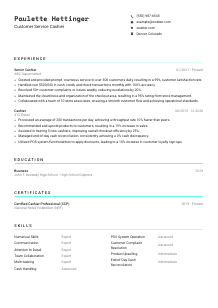 Customer Service Cashier Resume Template #18