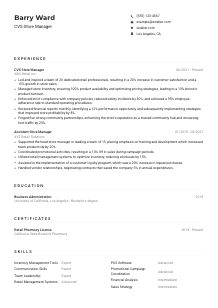 CVS Store Manager CV Example