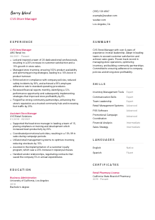 CVS Store Manager Resume Template #2