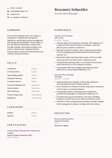 Grocery Store Manager Resume Template #3