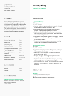 Liquor Store Manager Resume Template #14