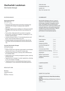 Merchandise Manager CV Template #2