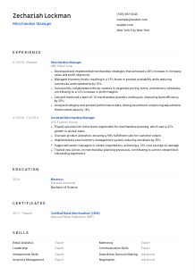 Merchandise Manager CV Template #1
