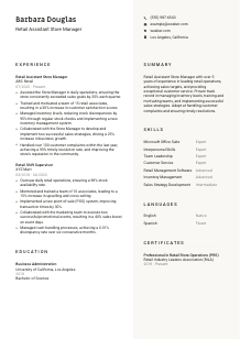 Retail Assistant Store Manager CV Template #2