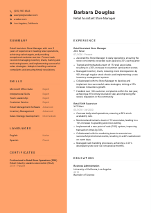 Retail Assistant Store Manager CV Template #3