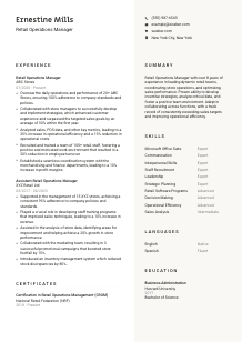 Retail Operations Manager Resume Template #2